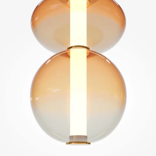 Светильник подвесной LED Futuro MOD307PL-L36BS3K Maytoni янтарный на 1 лампу, основание латунь в стиле современный арт-деко выдувное фото 2