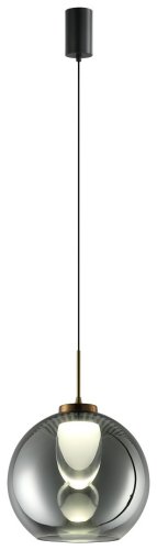 Светильник подвесной LED 265-026-01 Velante чёрный серый 1 лампа, основание чёрное в стиле современный 