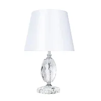 Настольная лампа Azalia A4019LT-1CC Arte Lamp белая 1 лампа, основание прозрачное хром хрусталь металл в стиле современный 