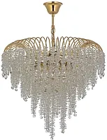 Люстра подвесная хрустальная Ferla E 1.5.46.105 G Arti Lampadari прозрачная на 8 ламп, основание золотое в стиле классический 