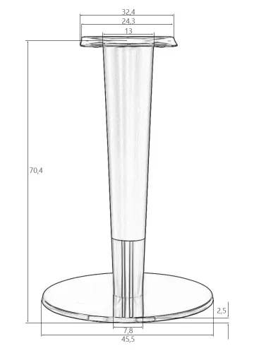 Подстолье обеденное 8802-LMS ANGELO Dobrin столешница из фото 3