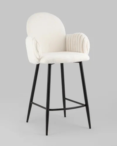 Стул полубарный Wave Stripes, букле белый УТ000039363 Stool Group, белый/букле, ножки/металл/чёрный, размеры - *****