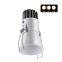Светильник точечный LED с переключателем цветовой температуры Lang 358906 Novotech белый 1 лампа, основание белое в стиле современный хай-тек 