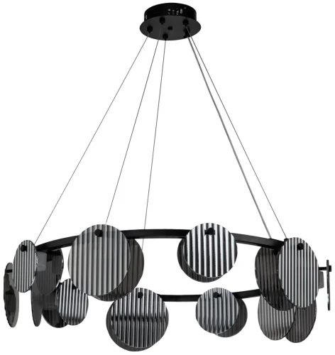 Светильник подвесной LED с пультом Relux 4008/02/10P Stilfort чёрный серый 1 лампа, основание чёрное в стиле современный с пультом