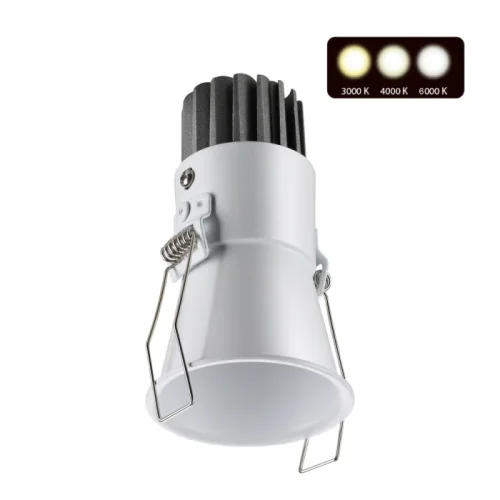 Светильник точечный LED с переключателем цветовой температуры Lang 358906 Novotech белый 1 лампа, основание белое в стиле современный хай-тек 
