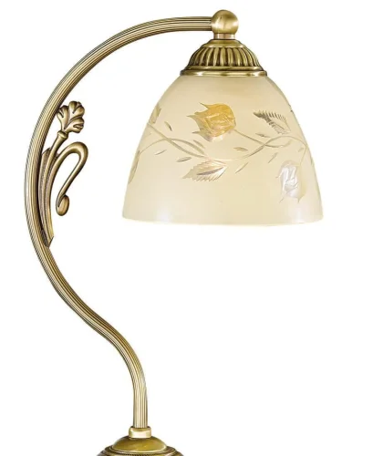 Настольная лампа P 6258 P Reccagni Angelo бежевая 1 лампа, основание античное бронза металл в стиле классический  фото 2