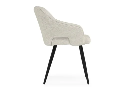 Стул на металлокаркасе Hera beige / black 15844 Woodville, бежевый/букле, ножки/металл/чёрный, размеры - ****550*600 фото 4