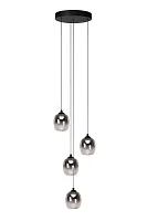 Светильник подвесной LED Tamino 74419/20/30 Lucide дымчатый на 4 лампы, основание чёрное в стиле современный каскад