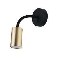 Бра с выключателем Eye 9067-NW Nowodvorski латунь 1 лампа, основание чёрное в стиле минимализм гибкая ножка