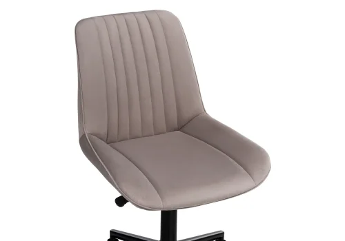 Компьютерное кресло Сеона латте / черный 583975 Woodville, латте/велюр, ножки/металл/чёрный, размеры - *930**** фото 6