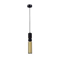 Светильник подвесной Salem V10541-PL Moderli латунь 1 лампа, основание чёрное в стиле современный трубочки