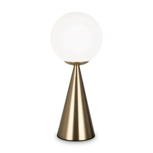 Настольная лампа Glow FR5289TL-01BS Freya белая на 1 лампу, основание латунь металл в стиле современный молекула шар фото 2