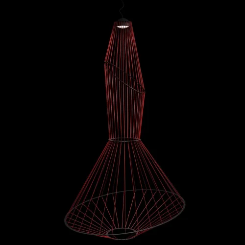 Светильник подвесной LED Beam 10292/A Red LOFT IT красный 1 лампа, основание чёрное в стиле   фото 2