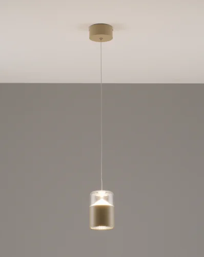 Светильник подвесной LED Rinna V10867-PL Moderli прозрачный бежевый 1 лампа, основание бежевое в стиле современный 