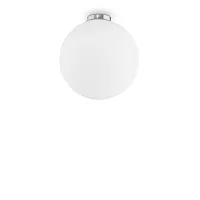 Светильник потолочный MAPA BIANCO PL1 D40 Ideal Lux белый на 1 лампу, основание хром в стиле современный шар