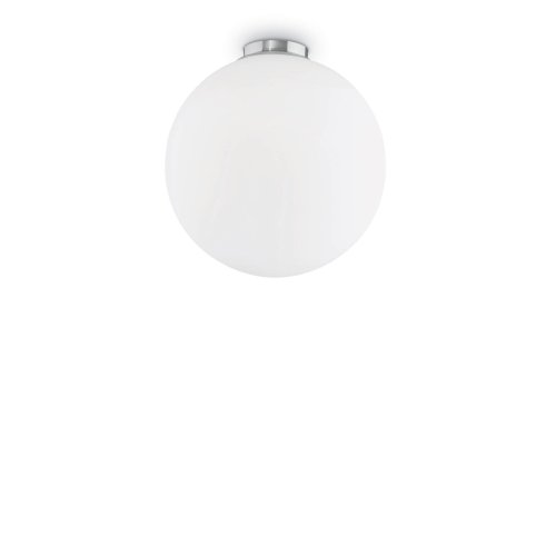 Светильник потолочный MAPA BIANCO PL1 D40 Ideal Lux белый 1 лампа, основание хром в стиле модерн шар