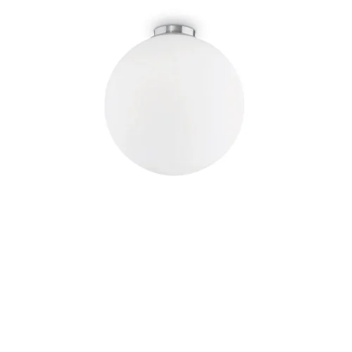Светильник потолочный MAPA BIANCO PL1 D40 Ideal Lux белый на 1 лампу, основание хром в стиле современный шар