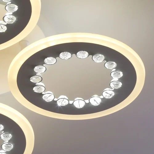 Люстра потолочная LED с пультом Мадлен 424013505 DeMarkt белая на 1 лампа, основание белое в стиле хай-тек с пультом кольца фото 13