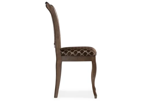 Деревянный стул Луиджи орех / коричневый 450684 Woodville, коричневый/ткань, ножки/массив березы дерево/орех, размеры - ****440*550 фото 3