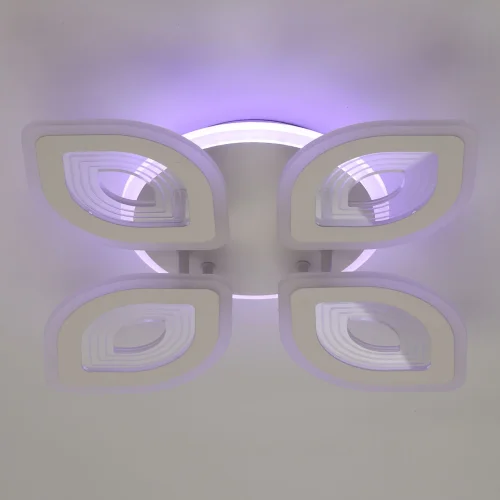 Люстра потолочная LED с пультом Мадлен 424013705 DeMarkt белая на 1 лампа, основание белое в стиле хай-тек с пультом фото 7