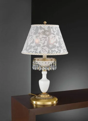 Настольная лампа P 8281 G Reccagni Angelo белая 2 лампы, основание античное бронза латунь металл в стиле классический 