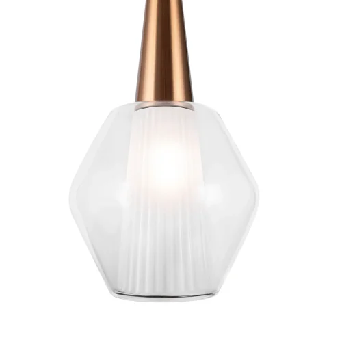 Светильник подвесной Copita FR5133PL-01W Freya белый прозрачный 1 лампа, основание золотое в стиле современный  фото 2