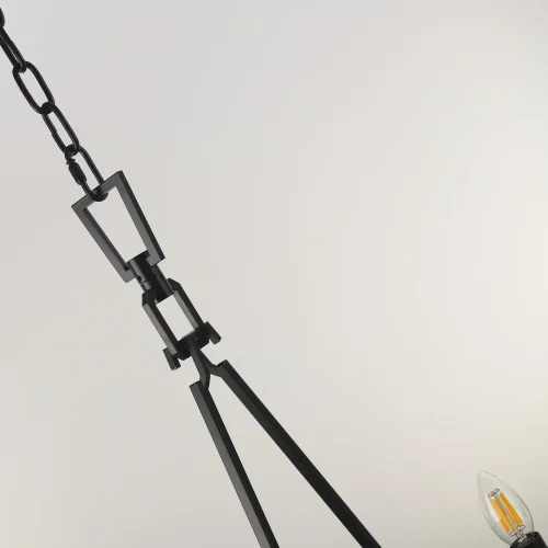 Люстра подвесная Маркиз CL471245 Citilux без плафона на 8 ламп, основание чёрное венге в стиле замковый кантри лофт  фото 4