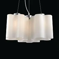 Люстра подвесная Onde SL116.503.03 ST-Luce белая на 3 лампы, основание серебряное в стиле современный минимализм 