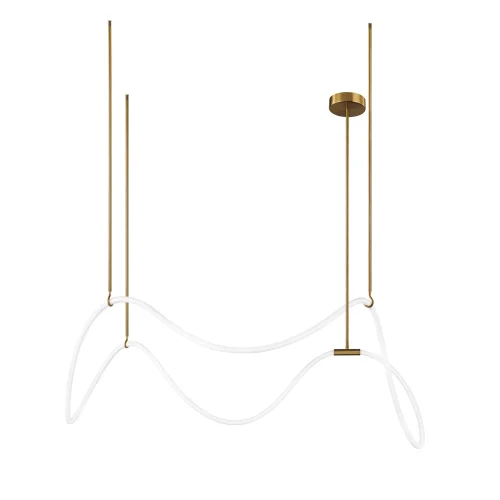 Светильник подвесной LED Thread 10388P/C Brass LOFT IT белый на 1 лампу, основание бронзовое в стиле современный хай-тек минимализм гибкий неон фото 4