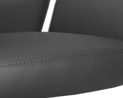 Офисное кресло для руководителя 125B-LMR SAMUEL, цвет серый Dobrin, серый/экокожа, ножки/металл/хром, размеры - 960*1060***640*650 фото 7