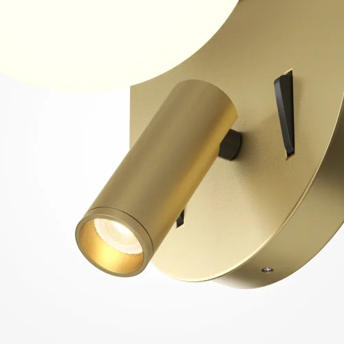 Бра с выключателем LED MOD441WL-L8BS3K Dialogue Maytoni белый на 1 лампу, основание латунь в стиле современный для чтения фото 2