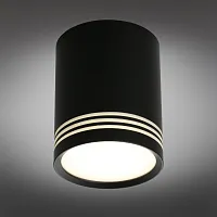 Светильник накладной LED Fortezza OML-100119-12 Omnilux чёрный 1 лампа, основание чёрное в стиле хай-тек круглый