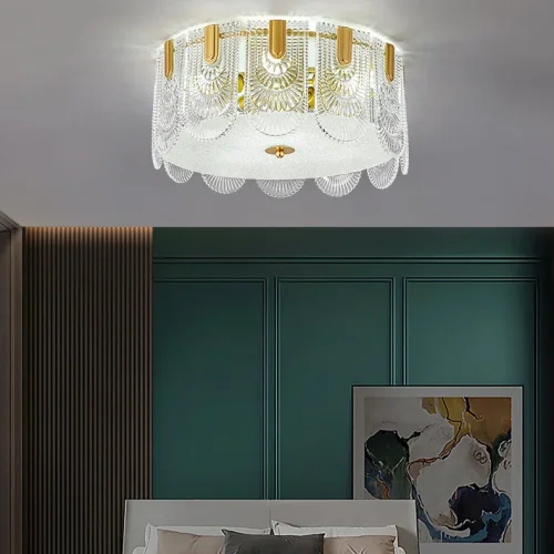 Люстра потолочная LAURENCE CH D45 207825-23 ImperiumLoft прозрачная на 4 лампы, основание латунь в стиле современный фото 7