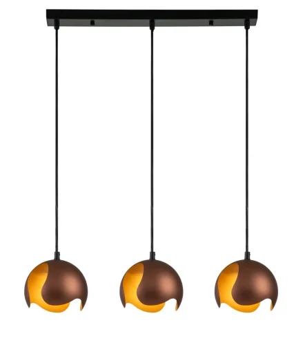 Светильник подвесной Severo V000177 Indigo коричневый на 3 лампы, основание чёрное в стиле современный шар фото 4 Светильник подвесной Severo V000177 Indigo коричневый на 3 лампы, основание чёрное в стиле современный шар фото 4