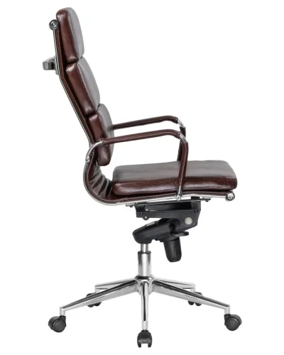 Офисное кресло для руководителей 103F-LMR ARNOLD, цвет коричневый Dobrin, коричневый/экокожа, ножки/металл/хром, размеры - 1130*1180***670*670 фото 3