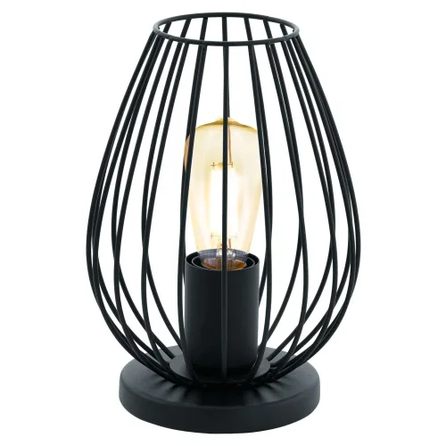 Настольная лампа NEWTOWN 49481 Eglo чёрная 1 лампа, основание чёрное металл в стиле лофт 