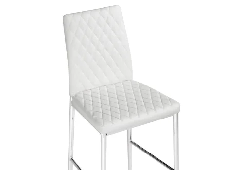 Барный стул Teon white / chrome 15513 Woodville, белый/искусственная кожа, ножки/металл/хром, размеры - *1000***410*500 фото 5