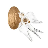 Бра LED Voa 10378W LOFT IT прозрачный на 1 лампу, основание античное бронза в стиле современный арт-деко флористика птички