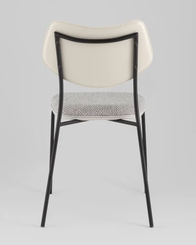 Стул обеденный Casey, серый, с серой экокожей УТ000039574 Stool Group, серый/экокожа рогожка, ножки/металл/чёрный, размеры - ***** фото 4