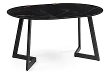 Стеклянный стол Алингсос 100(140)х100х76 обсидиан / черный 532386 Woodville столешница чёрная из стекло