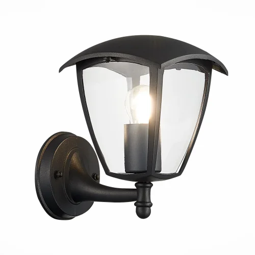 Настенный светильник Sivino SL081.401.01 ST-Luce уличный IP44 чёрный 1 лампа, плафон прозрачный в стиле современный E27