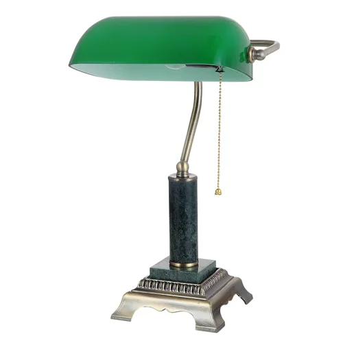 Настольная лампа V2908/1L Vitaluce зелёная 1 лампа, основание бронзовое металл в стиле классический 