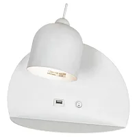 Бра с выключателем с usb Cozy GRLSP-8233 Lussole белый 1 лампа, основание белое в стиле современный 
