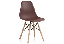 Пластиковый стул Eames PC-015 brown 11899 Woodville, коричневый/, ножки/массив бука дерево/натуральный, размеры - ****460*520