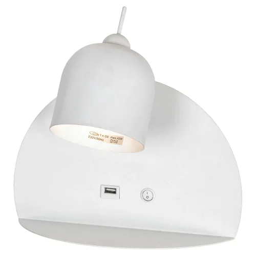 Бра с выключателем с usb Cozy LSP-8233 Lussole белый на 1 лампа, основание белое в стиле современный с полкой