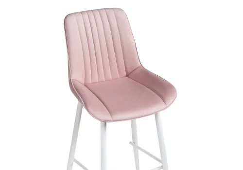 Полубарный стул Седа К розовый / белый 511174 Woodville, розовый/велюр, ножки/металл/белый, размеры - ****490*570 фото 5