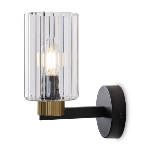 Бра Ombre FR2051WL-01BBS1 Freya прозрачный на 1 лампу, основание чёрное в стиле классический фото 12 Бра Ombre FR2051WL-01BBS1 Freya прозрачный на 1 лампу, основание чёрное в стиле классический фото 12