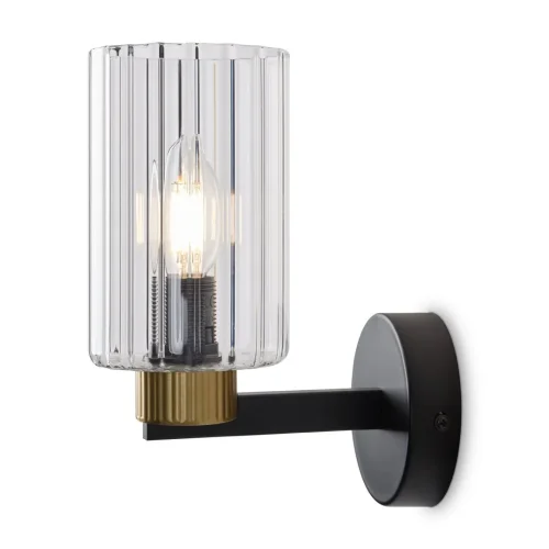 Бра Ombre FR2051WL-01BBS1 Freya прозрачный на 1 лампу, основание чёрное в стиле классический фото 12
