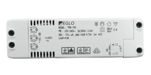 Трансформатор диммируемый TRAFO 80885 Eglo без плафона на 1 , основание белое в стиле современный 