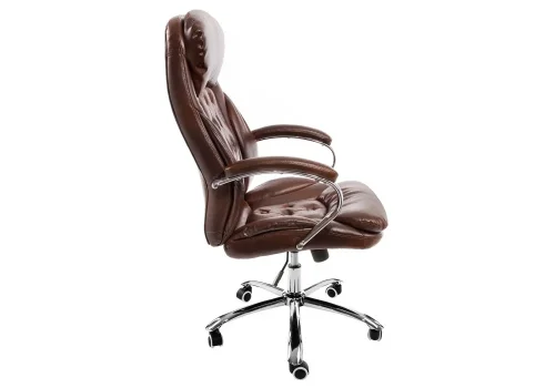 Кресло для руководителя Rich коричневое 1869 Woodville, коричневый/искусственная кожа, ножки/металл/хром, размеры - *1250***670*750 фото 3